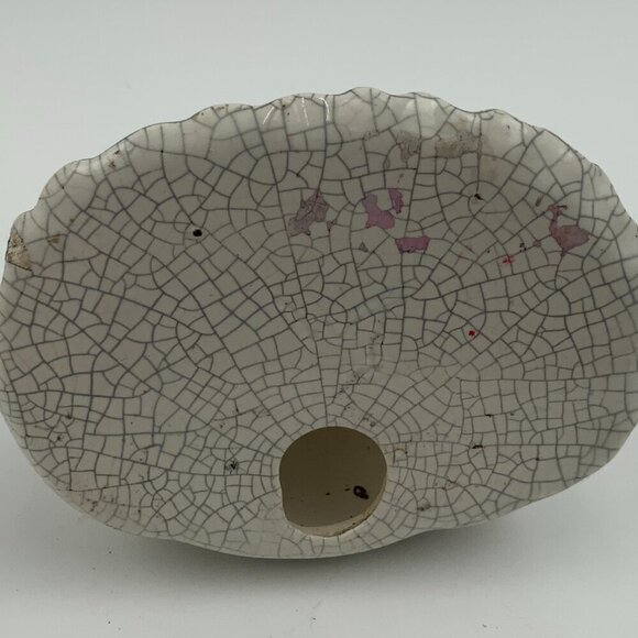 Rare Japanese Vintage Crackle Pottery Lady Lipstick Holder - Picture 7 of 7